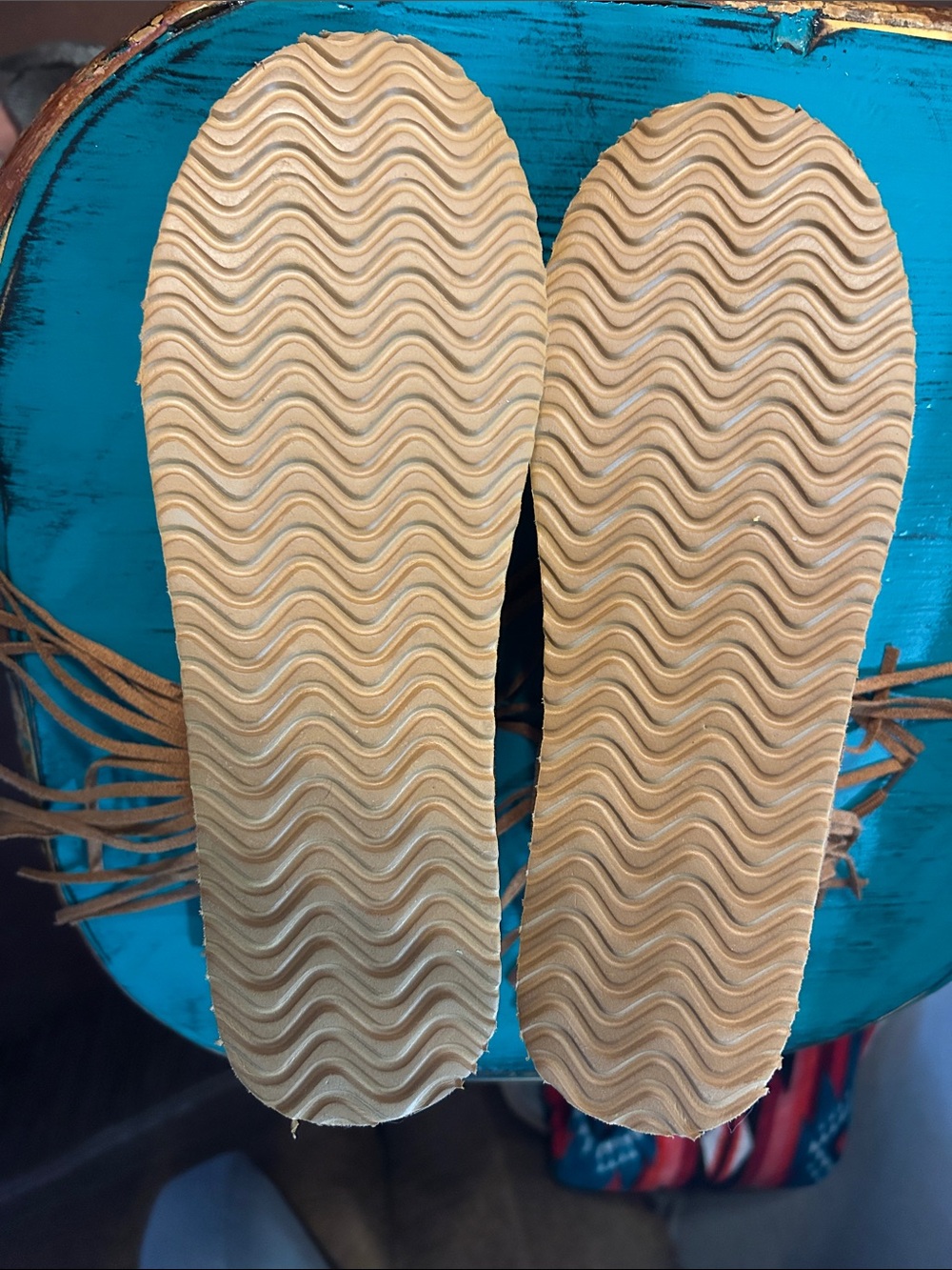 Fringe Suede Moccasin Boots in Brown - Picture 2 of 5
